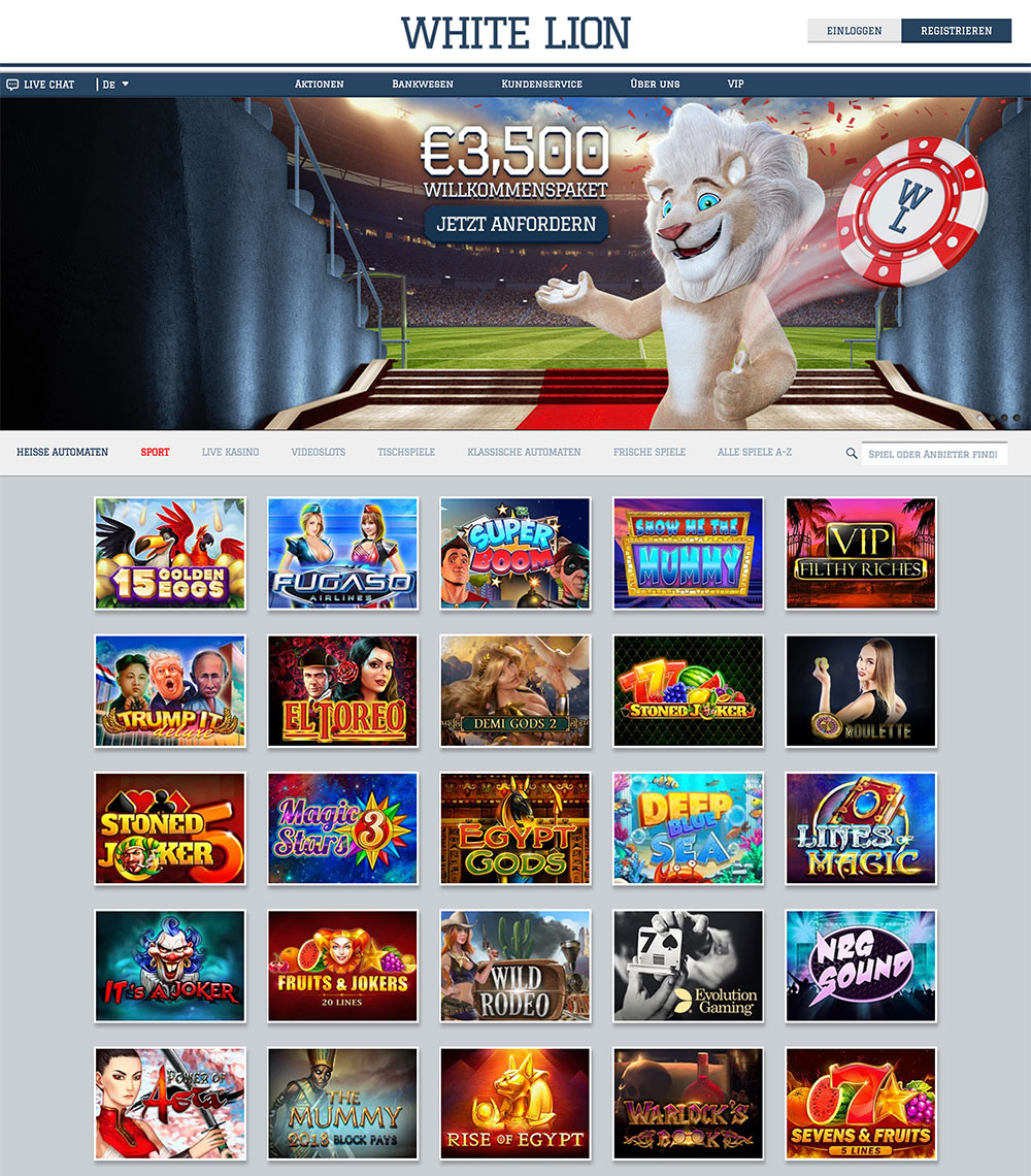 white lion casino