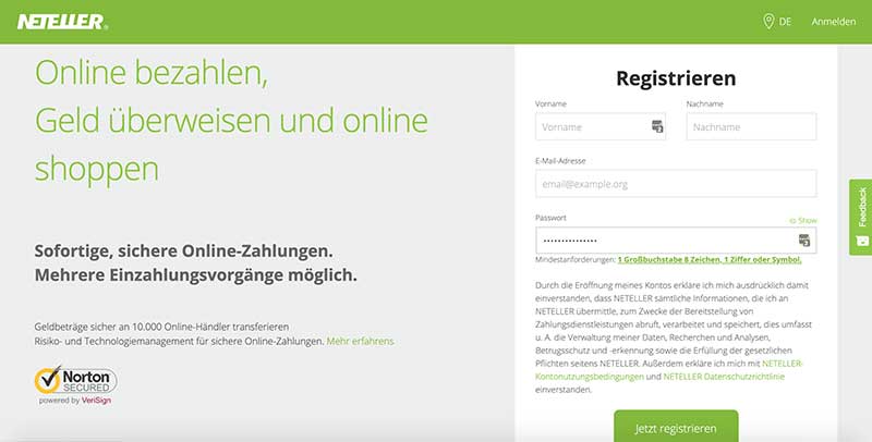 Neteller Registrieren