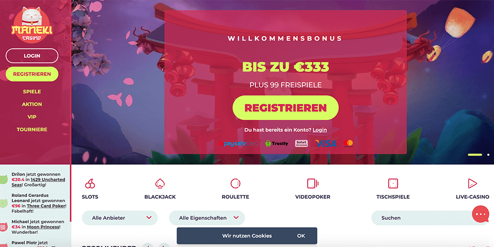 Maneki Casino Bonus