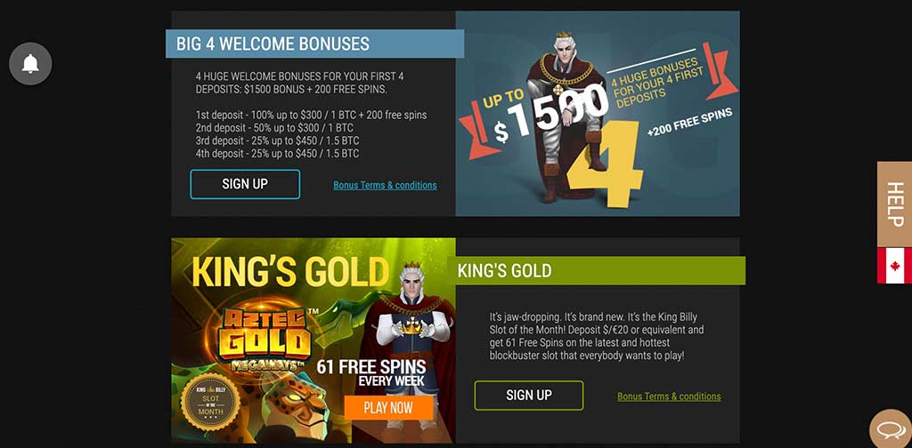 Kingbilly Casino Promotions