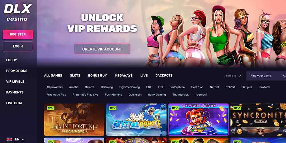 DlX Casino Homepage