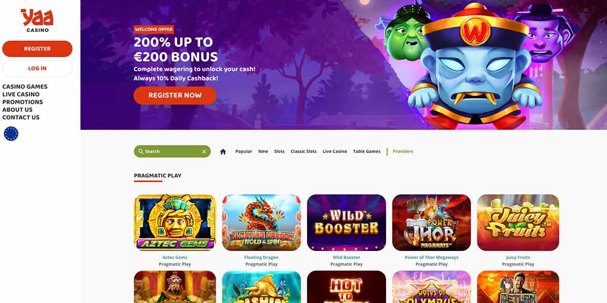 Yaa Casino - Homepage