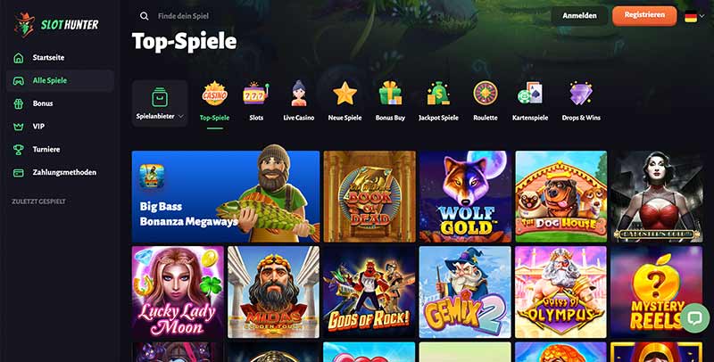 SlotHunter Spielauswahl