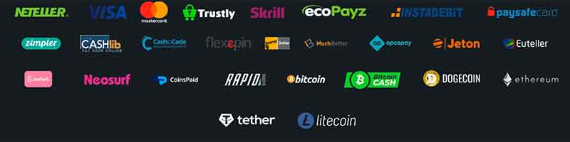 Payment Providers listing at FastPlay Casino