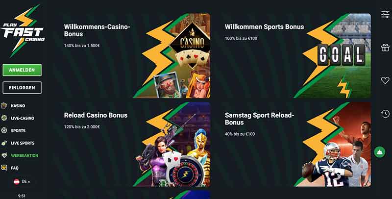 Playfast Casino Promotionen