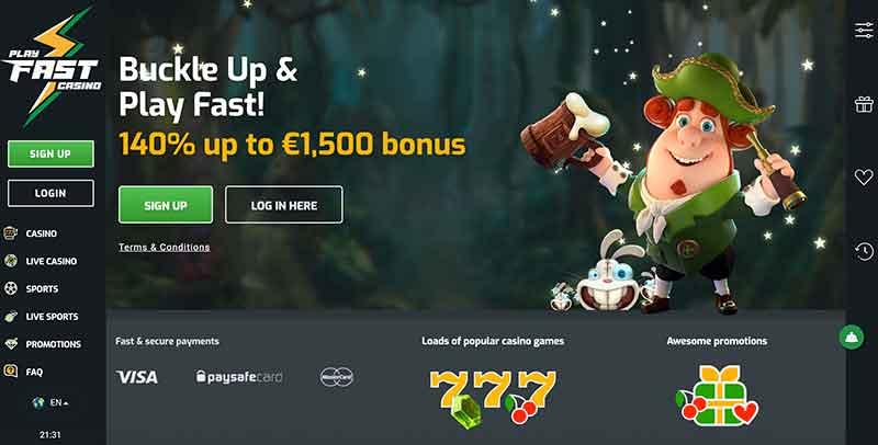 PlayFastCasino Welcome Offer