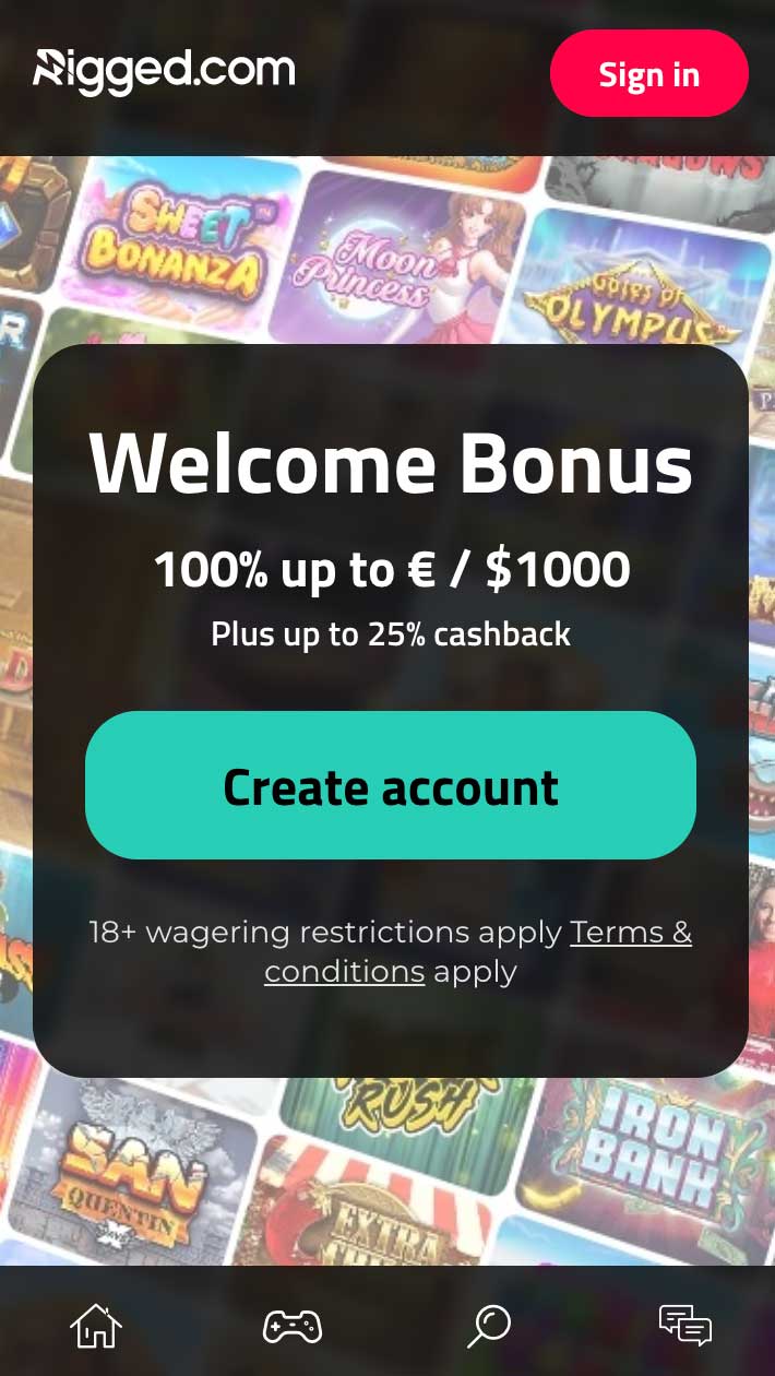 Rigged Casino Mobile Version