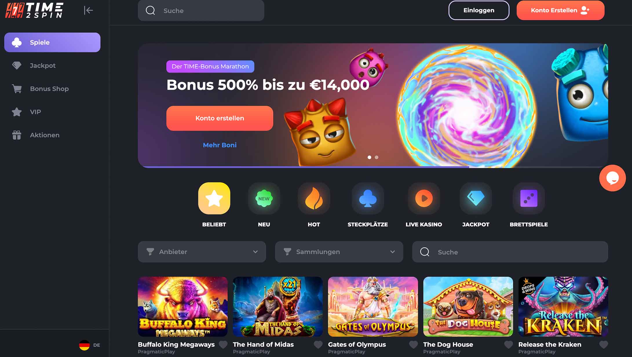 Spielen zu Time 2 Spin Casino