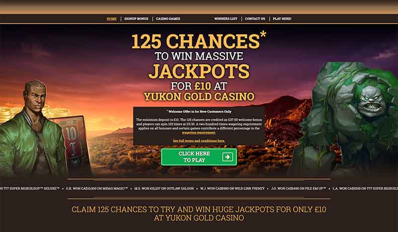 Yukon Gold Casino Bonus