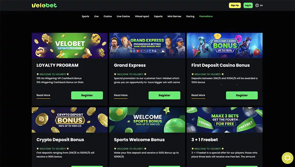 Velobet Promotions and Bonuses