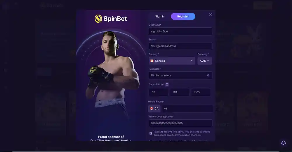 How to Register at Spinbet Casino