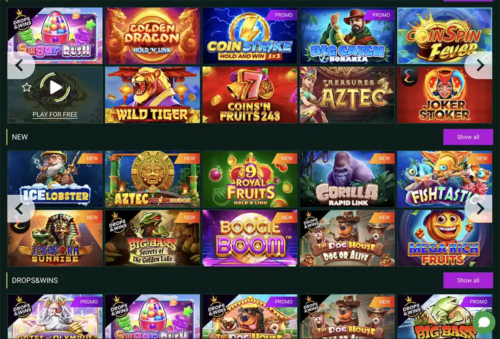 Spinbetter Casino Games