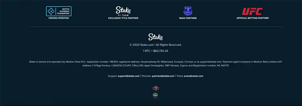 Stake license and official sponsors