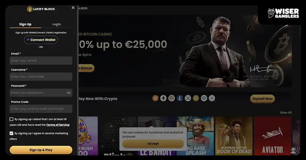 Get up to €25,000 and Free Spins when joining Lucky Block Casino