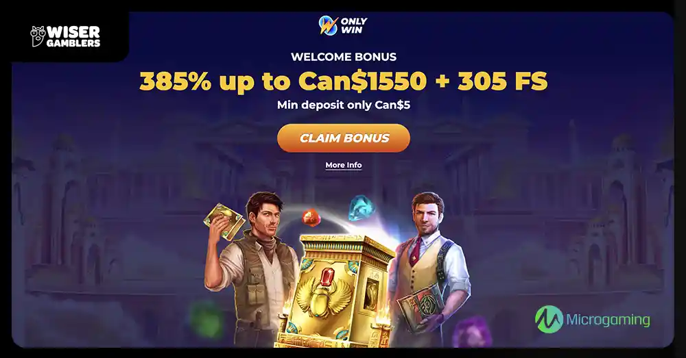 OnlyWin Casino with Microgaming logo
