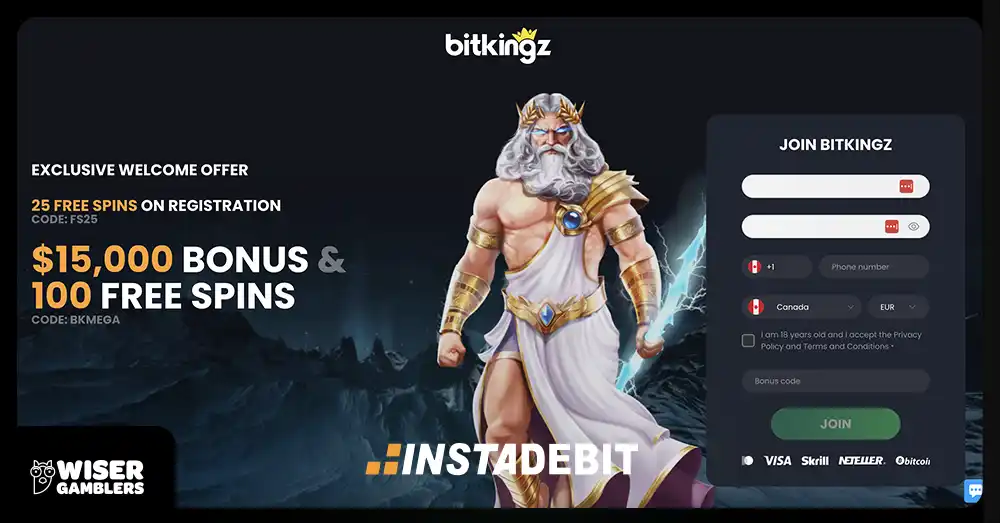 BitKingz Instadebit Landing Page