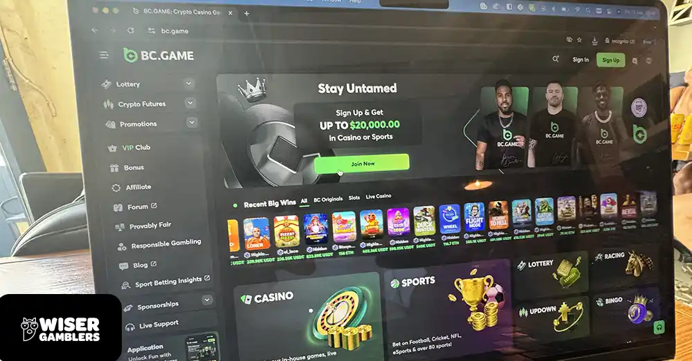 BC.Game Casino homepage screenshot 2025 for Canadian players
