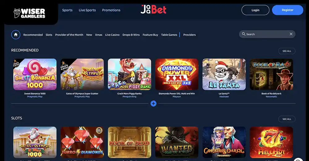Neues Online Casino Jaabet lobby